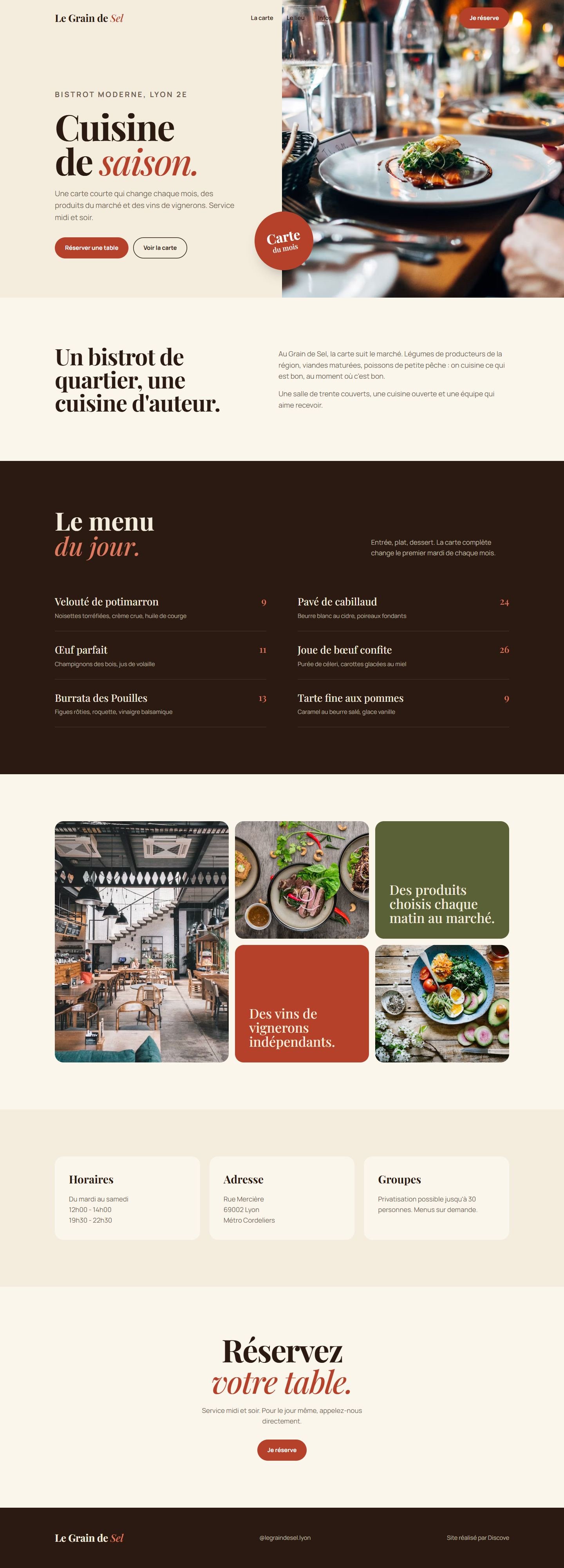 Page d'accueil du site Le Grain de Sel